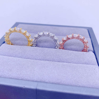 4.0mm VVS Moissanite Band Ring | S925 Silver Unisex Iced Out Hip Hop Jewelry - CaratixJewelry