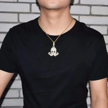 Men's Kraken Sea Monster Necklace | Premium Copper CZ Marine Jewelry Caratix - CaratixJewelry