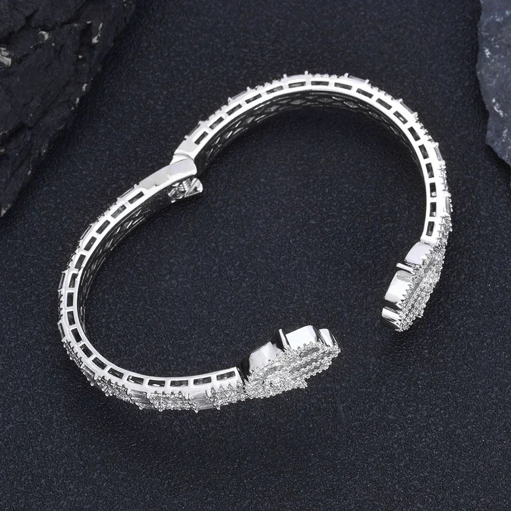 Mixed Zircon Hand of Fatima Bracelet for Men | High-End Hip Hop Jewelry | Caratix Jewelry - CaratixJewelry