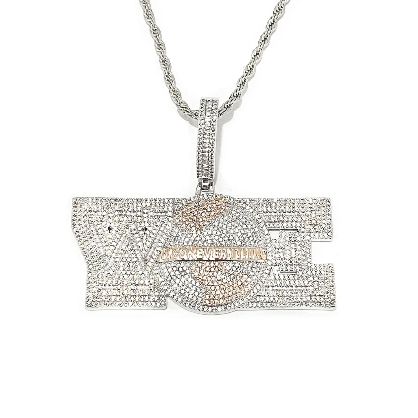 Iced Out "We On Everything" Pendant | Men's Crew Loyalty Necklace - CaratixJewelry