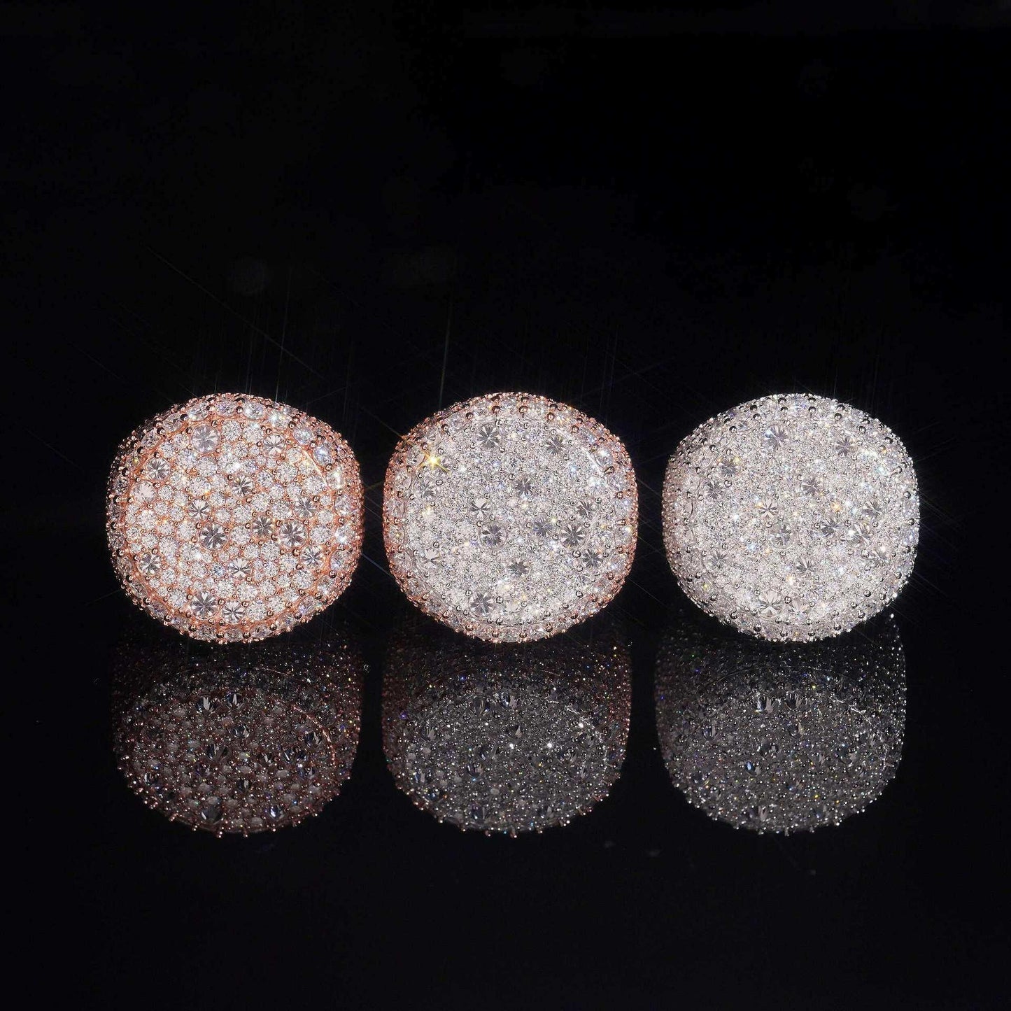 Round Moissanite Men’s Ring | S925 Silver Iced Out Hip Hop Fashion Jewelry - CaratixJewelry