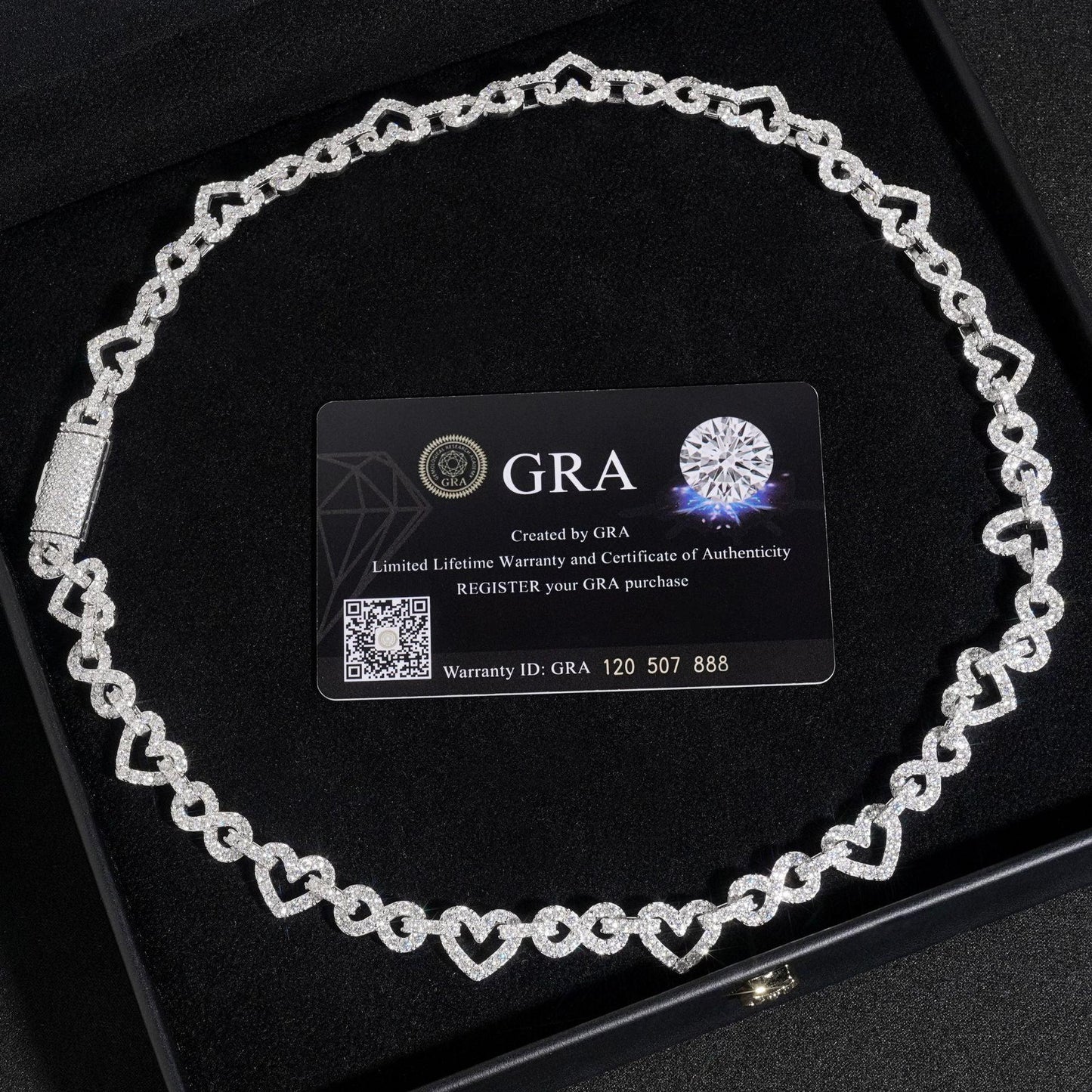 8.5mm Heart Figure-Eight Cuban Link | S925 Silver D-Color Moissanite - CaratixJewelry