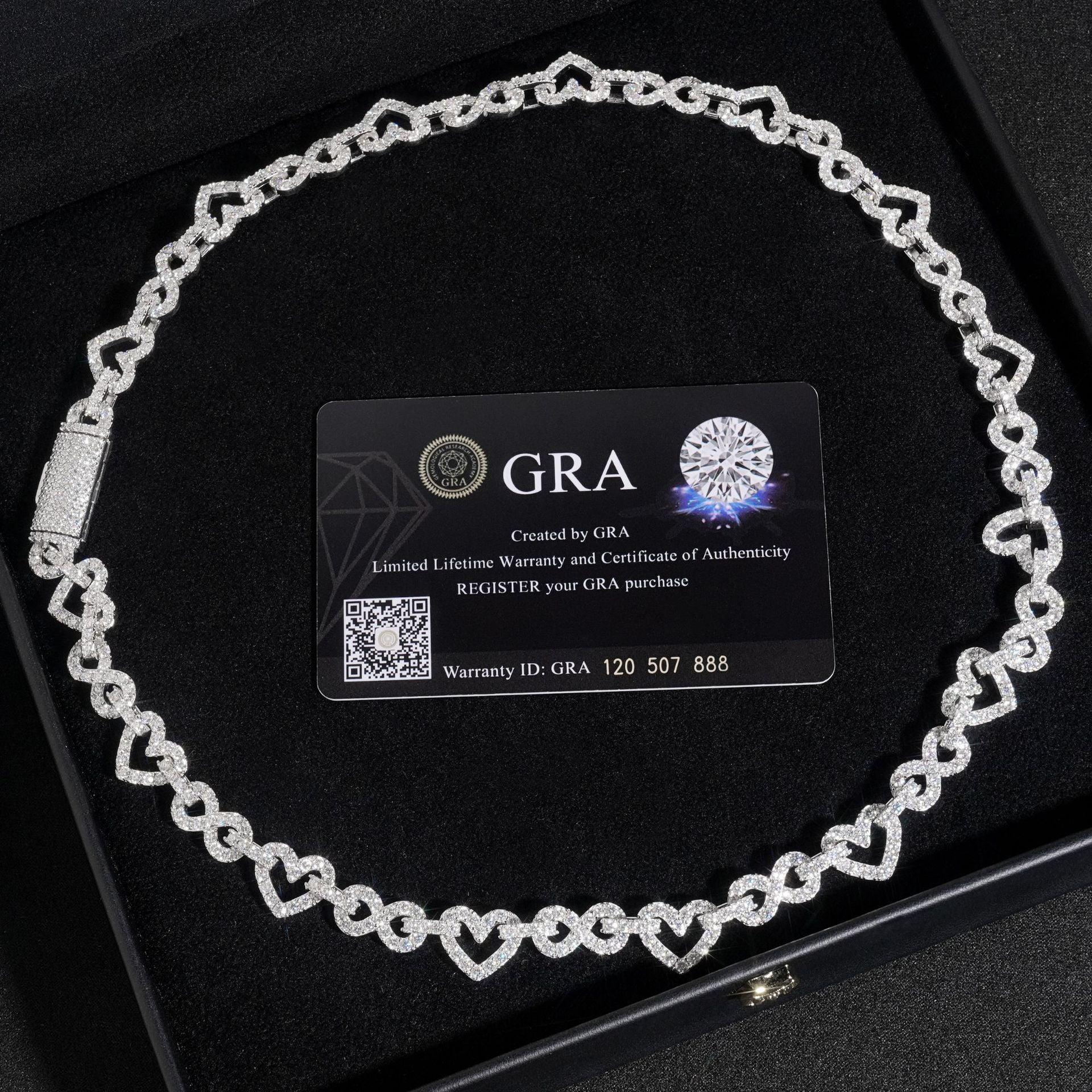 8.5mm Heart Figure-Eight Cuban Link | S925 Silver D-Color Moissanite - CaratixJewelry