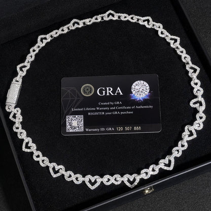 8.5mm Heart Figure-Eight Cuban Link | S925 Silver D-Color Moissanite - CaratixJewelry
