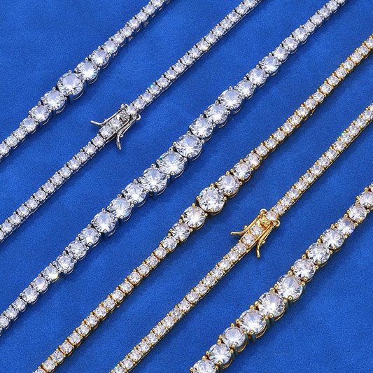 Graduated Zircon Tennis Chain Necklace Iced Out Bling Jewelry | Caratix Jewelry - CaratixJewelry