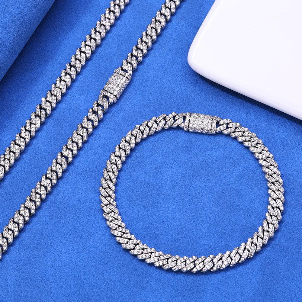 6mm Single Row Cuban Link Zircon Necklace Hip Hop Jewelry - CaratixJewelry