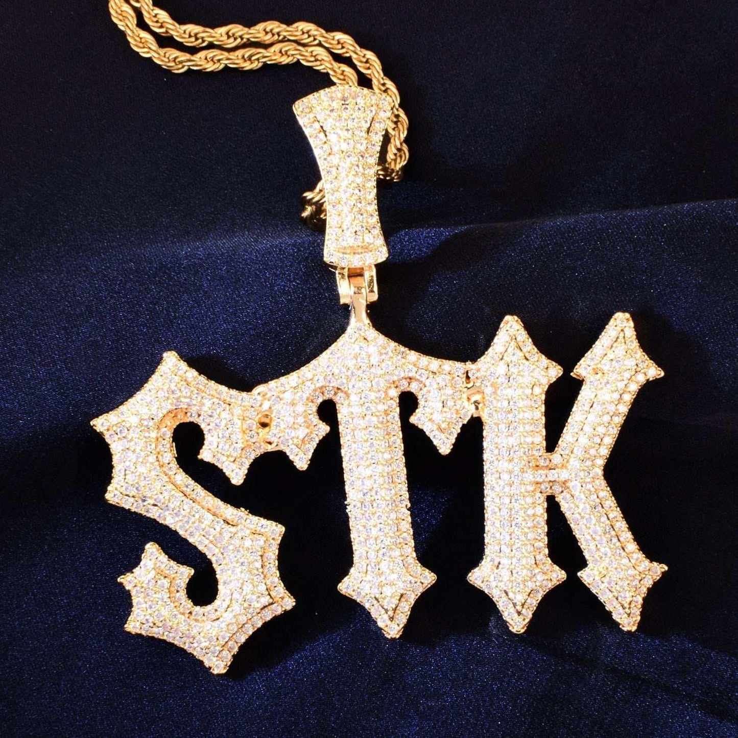 Spiked Iced Out Letter Pendant | CZ Hip Hop DIY Custom Initial Necklace - CaratixJewelry