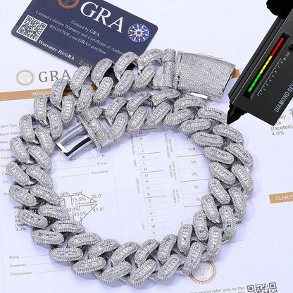 29mm Moissanite Cuban Link Chain – S925 Sterling Silver Iced-Out Hip Hop Men’s Bold Luxury Streetwear Necklace - CaratixJewelry