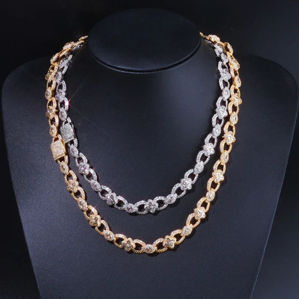 11mm Men's Infinity 8 Clover Chain | Heavy Iced Out Zircon Necklace | Custom Hip Hop Bling | Caratix - CaratixJewelry