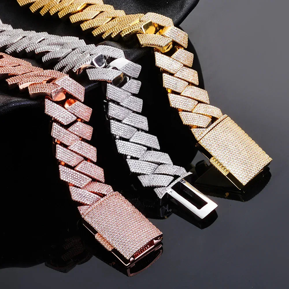 Custom Six-Row Iced Out Cuban Chain | Heavyweight Flip-Clasp - CaratixJewelry
