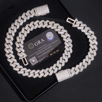 18mm Iced-Out Moissanite Cuban Link Chain – S925 Sterling Silver Hip Hop Streetwear Necklace - CaratixJewelry