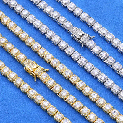 Ice Cube Moissanite Chain – Unique S925 Sterling Silver Iced-Out Hip Hop Men’s Luxury Streetwear Necklace - CaratixJewelry