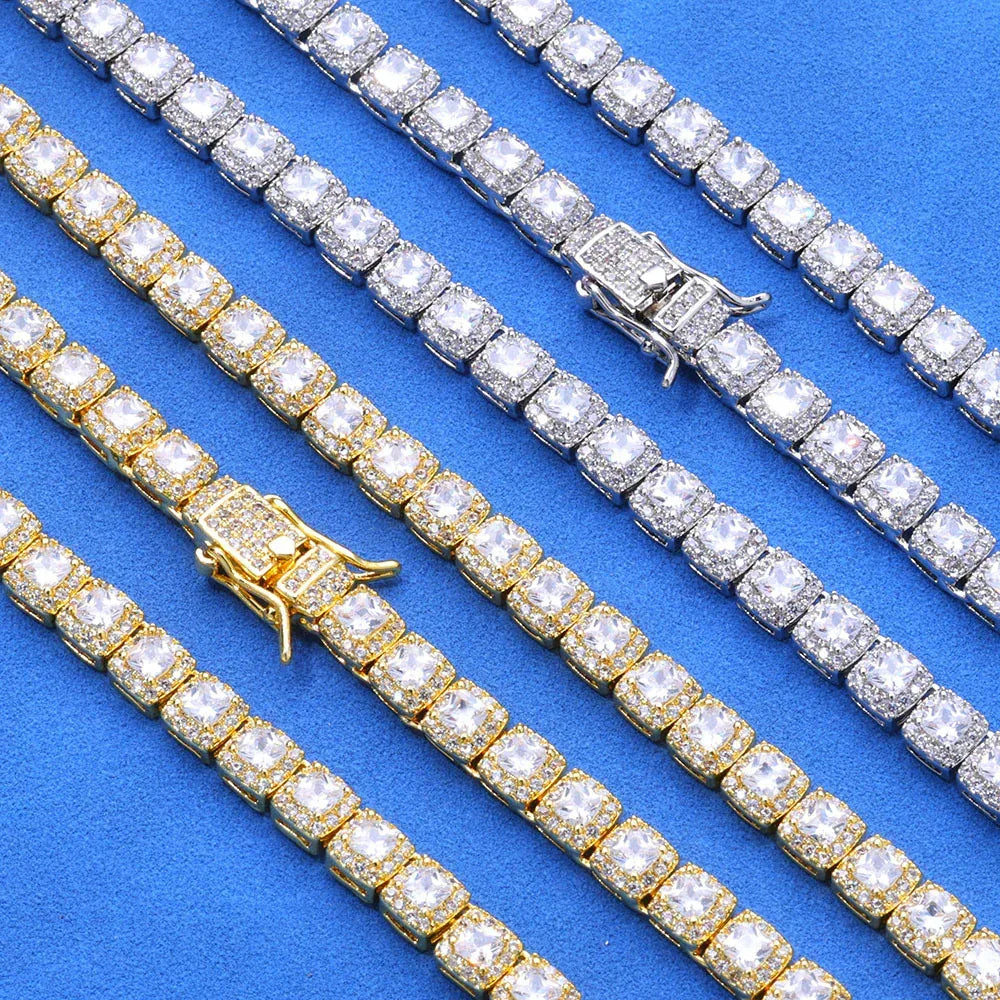 5mm Iced Out Sugar Link Zircon Necklace & Bracelet Hip Hop Jewelry | Caratix - CaratixJewelry