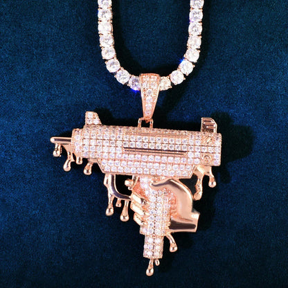 Hip Hop Rapper Style Pendant | CZ Iced Out Men’s Street Dance Trend Necklace - CaratixJewelry