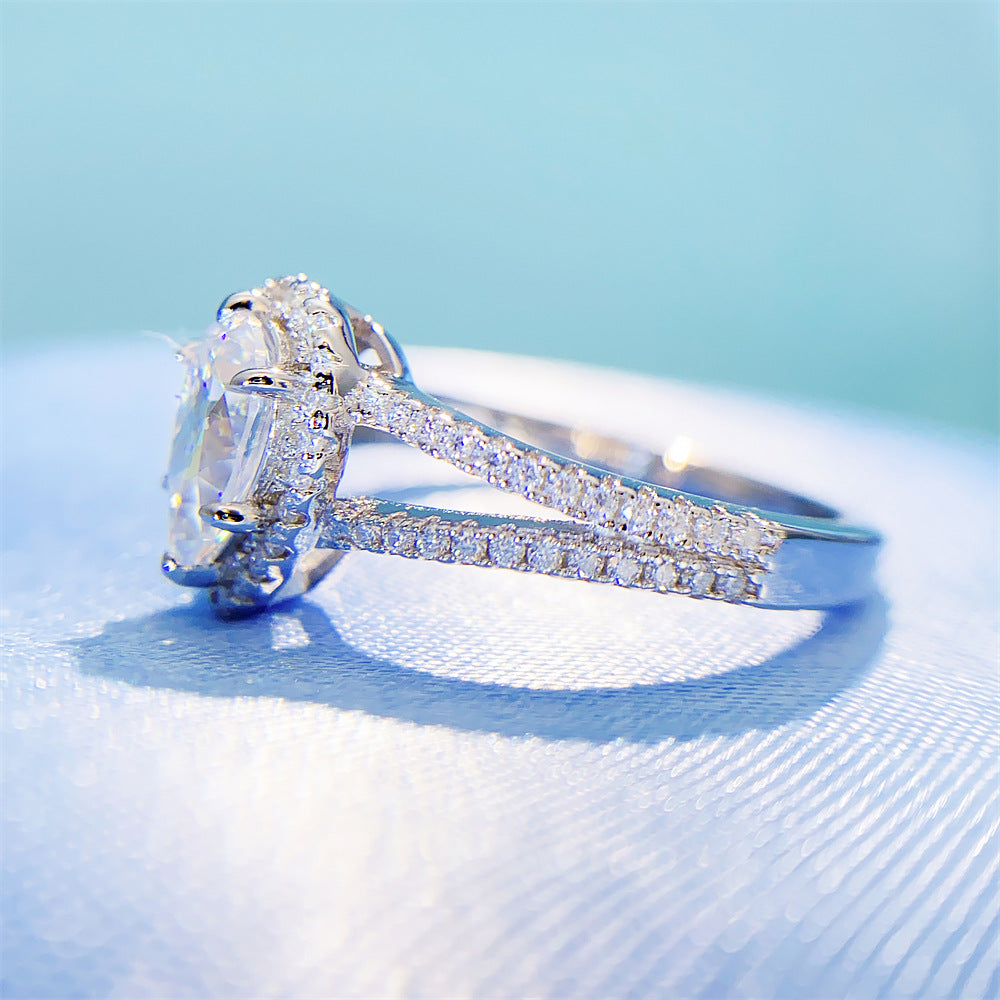 1 Carat Pear Cut Moissanite Ring | S925 Sterling Silver Teardrop Ring | Caratix