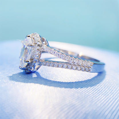 1 Carat Pear Cut Moissanite Ring | S925 Sterling Silver Teardrop Ring | Caratix