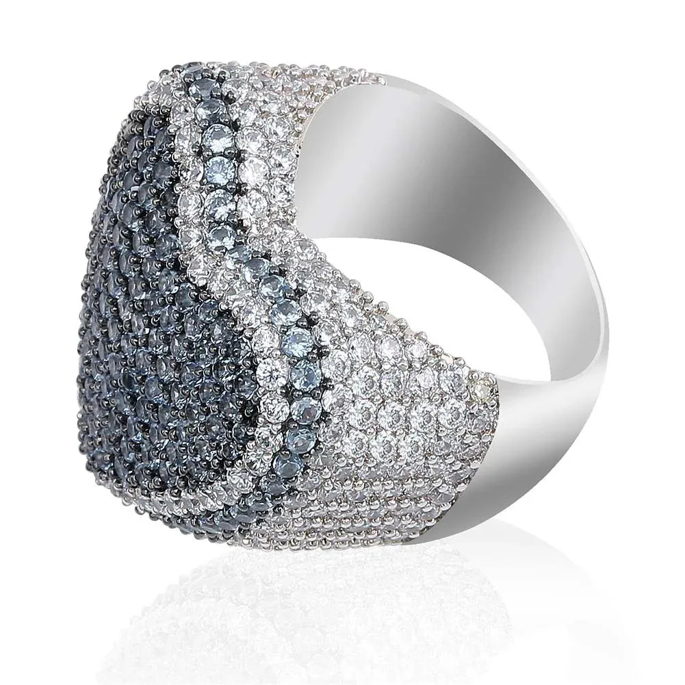 Men's Iced Out Broken Heart Ring | Baguette Cut Cuban Link Band | Caratix