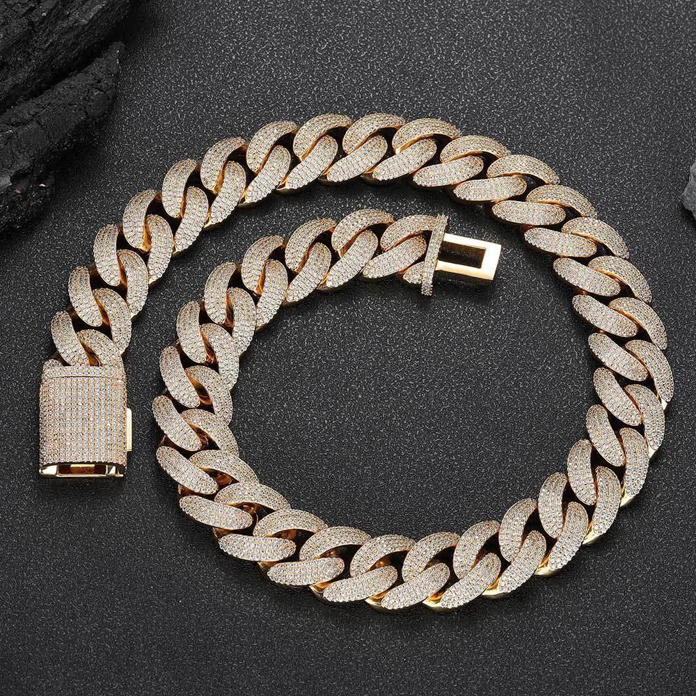 20mm Bubble Moissanite Cuban Link Chain – S925 Sterling Silver Iced-Out Hip Hop Men’s Bold Luxury Streetwear Necklace - CaratixJewelry