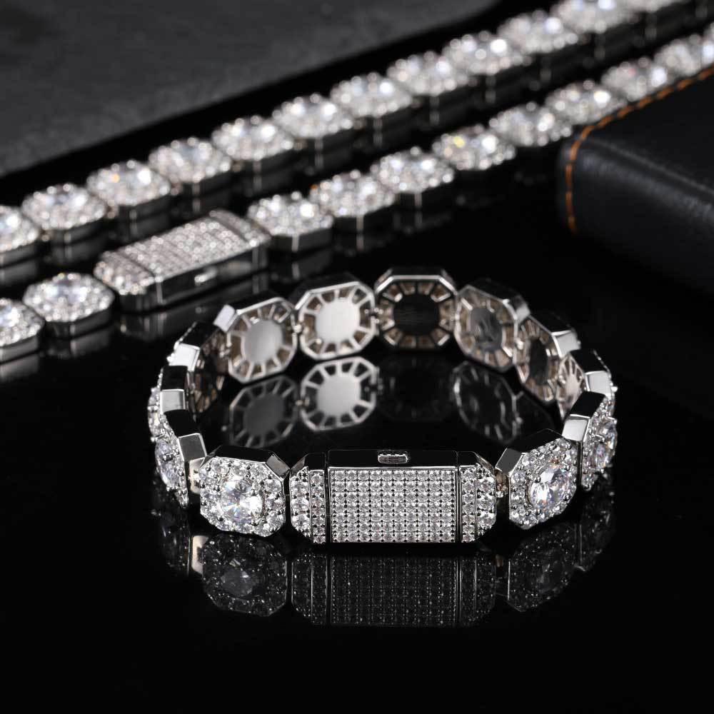 Ice Cube Moissanite Chain – S925 Sterling Silver Iced-Out Hip Hop Men’s Trendy Streetwear Necklace - CaratixJewelry
