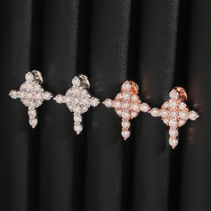 S925 Sterling Silver Moissanite Stud Earrings | D Color VVS1 Solitaire | Caratix