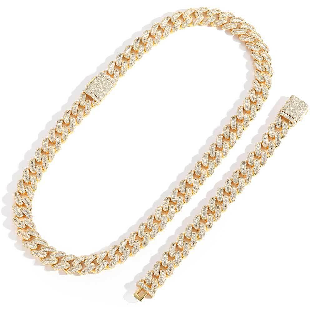 Custom 15mm Cuban Bracelet | Fold-Over Clasp Hip Hop Bling - CaratixJewelry