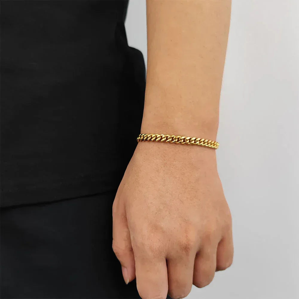 Dragon Head Clasp Stainless Steel Cuban Link Bracelet - CaratixJewelry