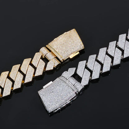 36mm Iced Out Cut Cuban Chain Zircon - CaratixJewelry