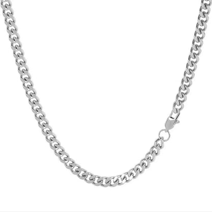 6mm Four-Sided Cut Cuban Chain Necklace with Box Clasp for Men | Caratix Jewelry - CaratixJewelry