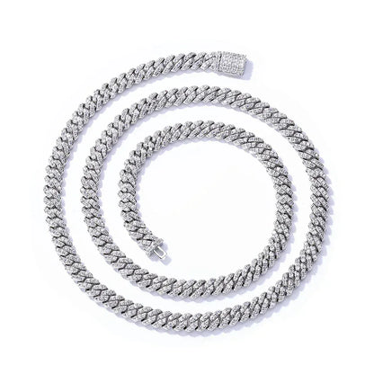 6mm Moissanite Cuban Link Chain – S925 Sterling Silver Iced-Out Hip Hop Men’s Luxury Minimalist Streetwear Necklace - CaratixJewelry