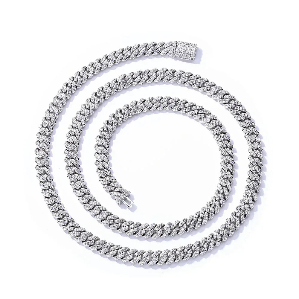 Custom 6mm S925 Silver Cuban Chain | Feminine Iced Out Rapper Chain | Caratix - CaratixJewelry