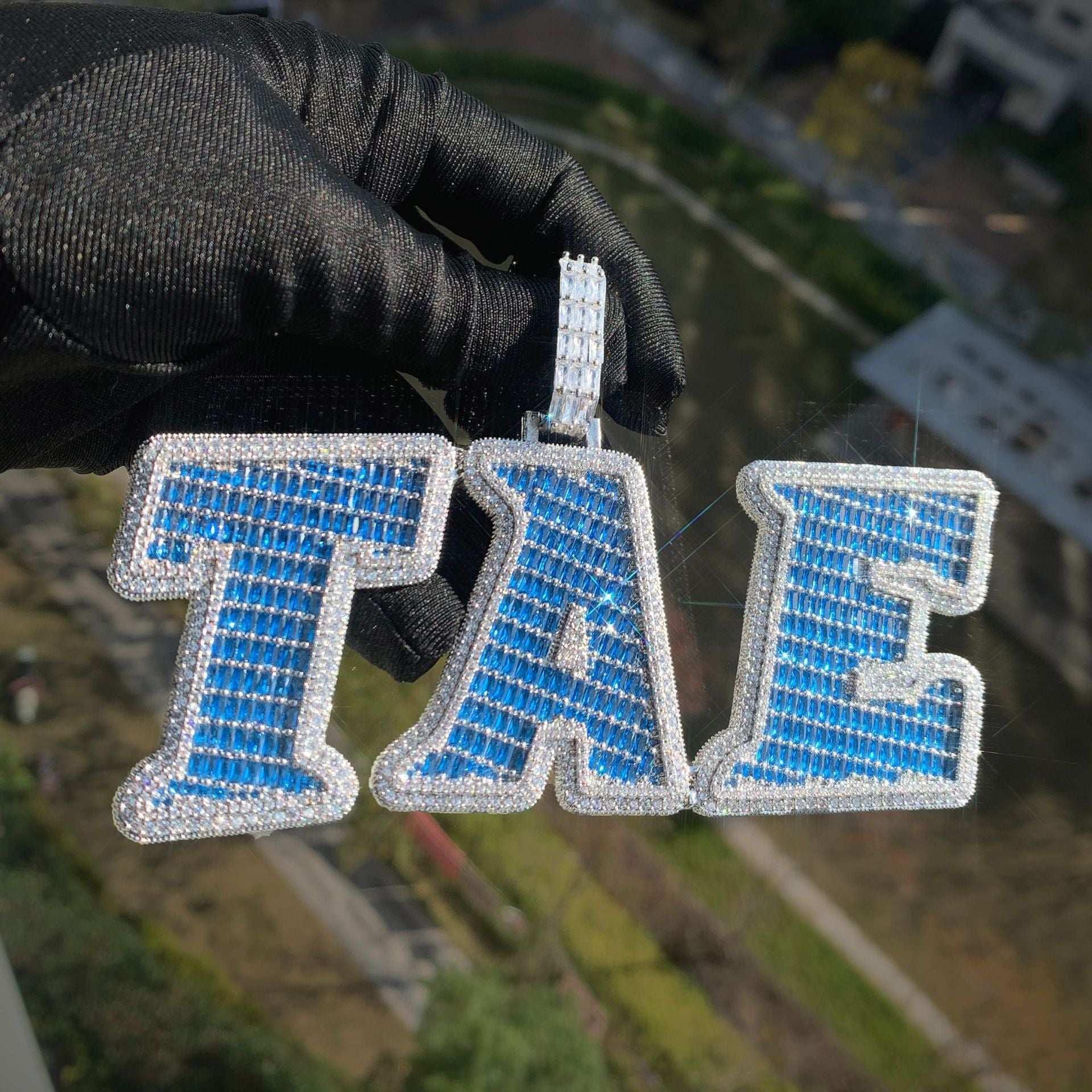 Colored CZ Letter Pendant | Iced Out DIY Custom Alphabet Hip Hop Jewelry - CaratixJewelry