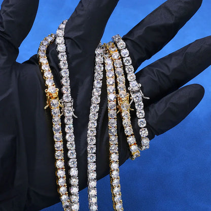 Gold Chain S925 Silver Clasp Tennis Bracelet – CZ Stones, Custom Rapper Jewelry for Men | Caratix Jewelry - CaratixJewelry