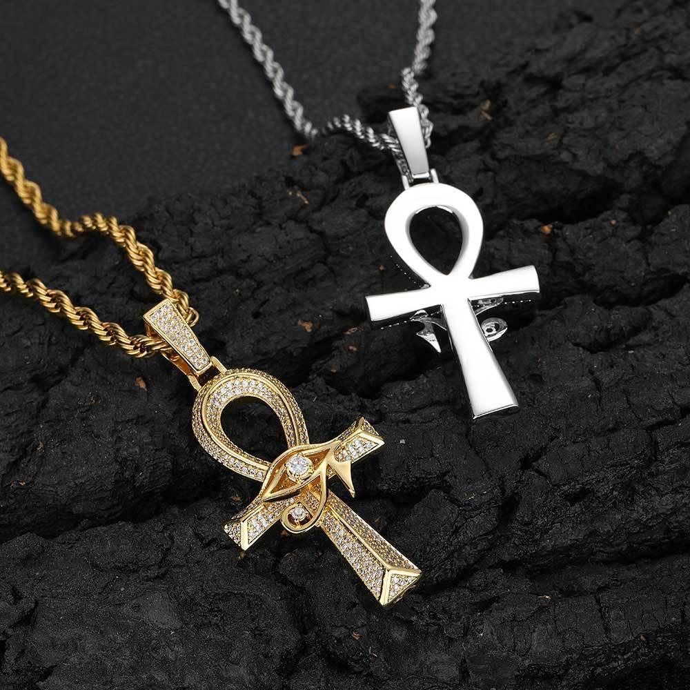 Custom Full Cross Pendant Necklace with Zircon Stones for Men | Caratix Jewelry - CaratixJewelry