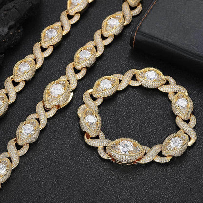 Infinity Eye Zircon Cuban Link Bracelet Luxury Hip Hop Jewelry - CaratixJewelry