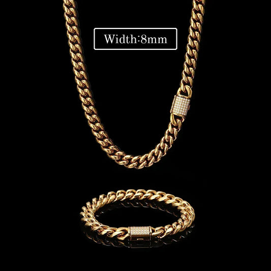 Rounded Tight Cuban Chain Necklace Stainless Steel for Men | Caratix Jewelry - CaratixJewelry