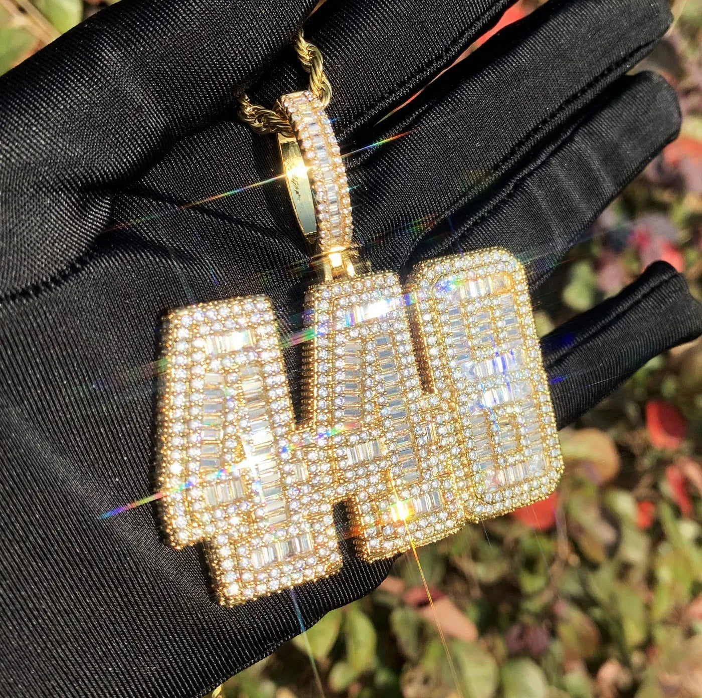 Iced Out 448 Number Pendant | CZ Micro-Pave Hip Hop Streetwear Necklace - CaratixJewelry