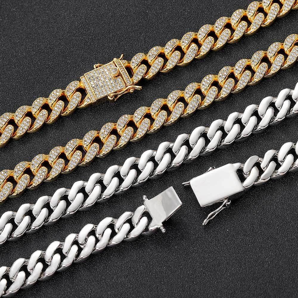 12mm Iced Out Cuban Chain High Quality Zircon Rapper Necklace - CaratixJewelry