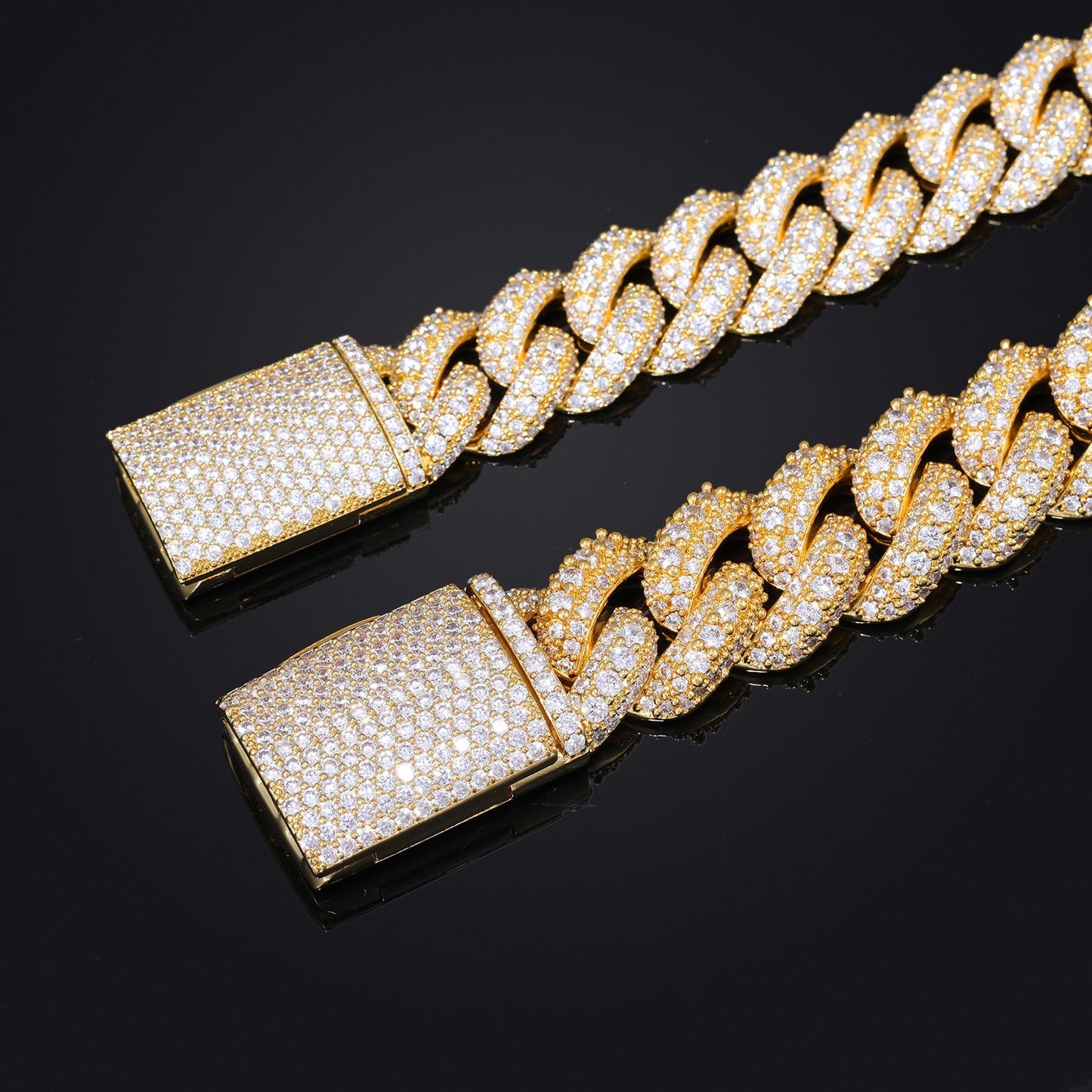 15mm-18mm Bubble Cuban Link Chain Iced Out | Caratix