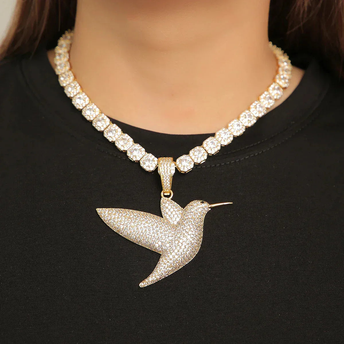 Men's Flying Bird Necklace | Premium Copper CZ Spirit Jewelry Caratix - CaratixJewelry