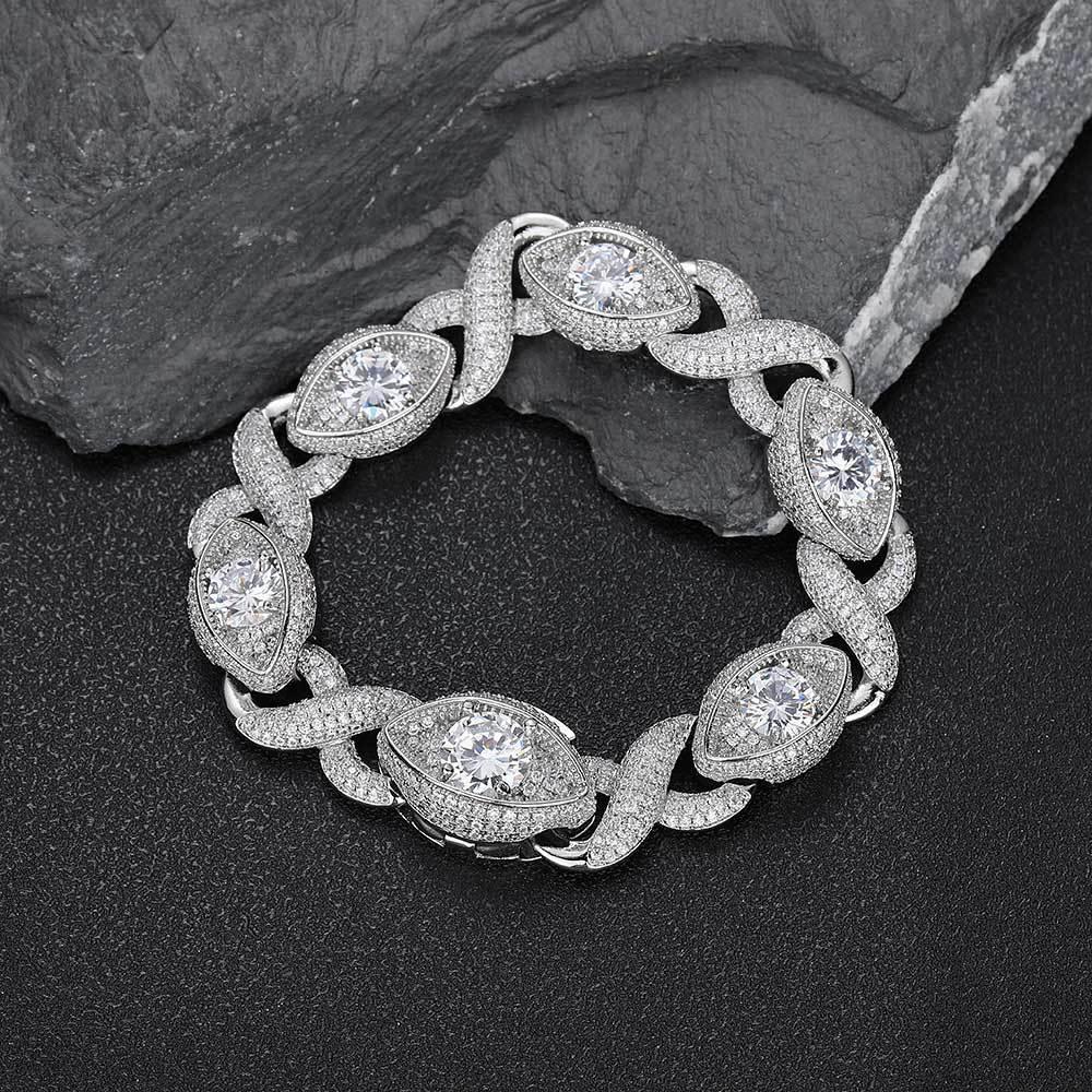 Infinity Eye Zircon Cuban Link Bracelet Luxury Hip Hop Jewelry - CaratixJewelry