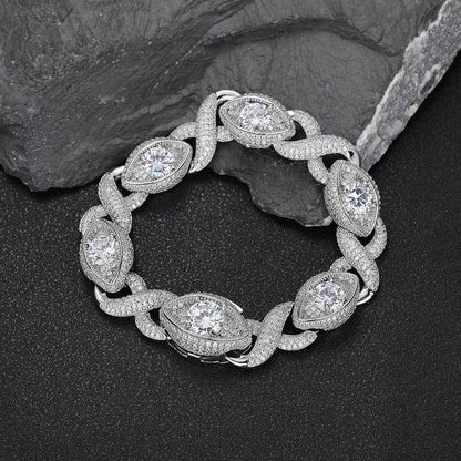 Infinity Eye Zircon Cuban Link Bracelet Luxury Hip Hop Jewelry - CaratixJewelry