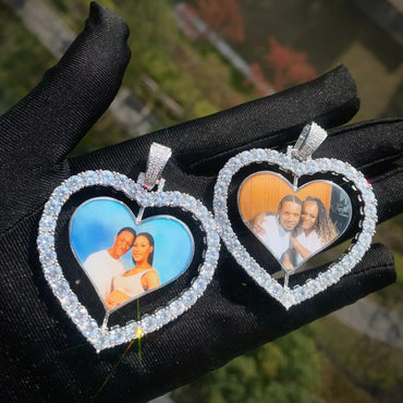 Heart Photo Locket Pendant | Custom Picture Replaceable Necklace - CaratixJewelry
