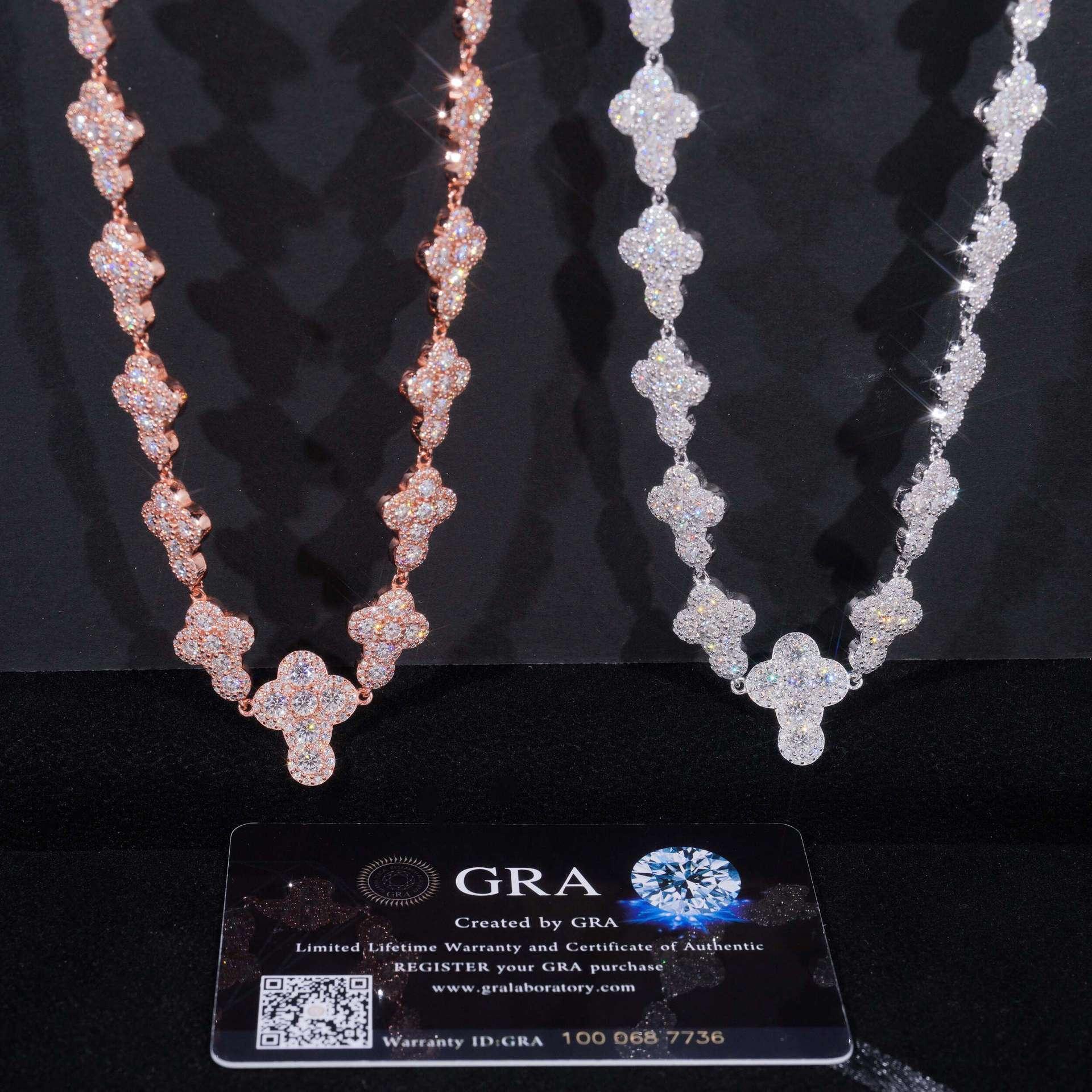 13mm Moissanite Cross Cuban Link Necklace | S925 Silver Men’s Hip Hop Chain - CaratixJewelry