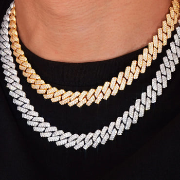 14mm Cuban Chain Necklace with Copper & Zircon - CaratixJewelry