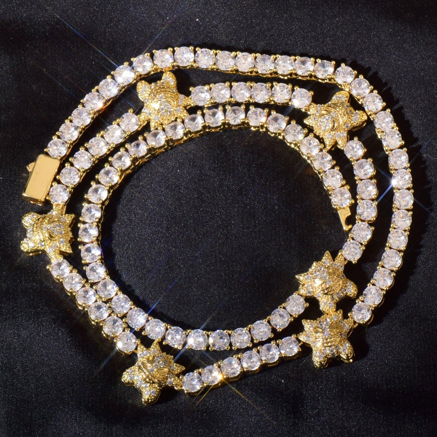 4mm Iced Out Tennis Chain Necklace with Cute Character Zircon | Hip Hop Jewelry | Caratix Jewelry - CaratixJewelry