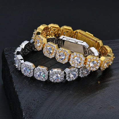Iced Out Ice Chain Zircon Bracelet Luxury Hip Hop Jewelry for Men | Caratix Jewelry - CaratixJewelry