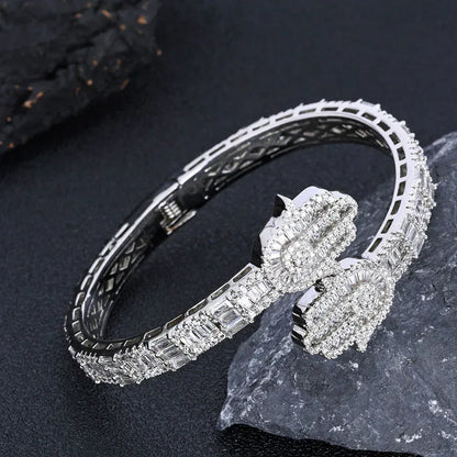 Iced Out Hand of Fatima Bracelet Mixed Zircon Bling Jewelry - CaratixJewelry