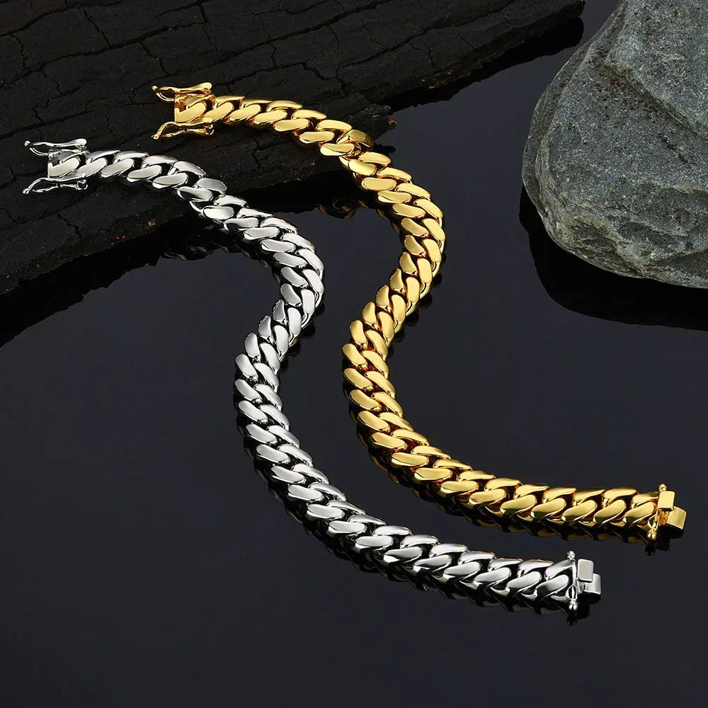 Polished Cuban Link Chain for Men – S925 Sterling Silver Minimalist Luxury Hip Hop Necklace - CaratixJewelry