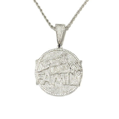Iced Out "Money and Family" Pendant | Men's Real Copper CZ Necklace - CaratixJewelry