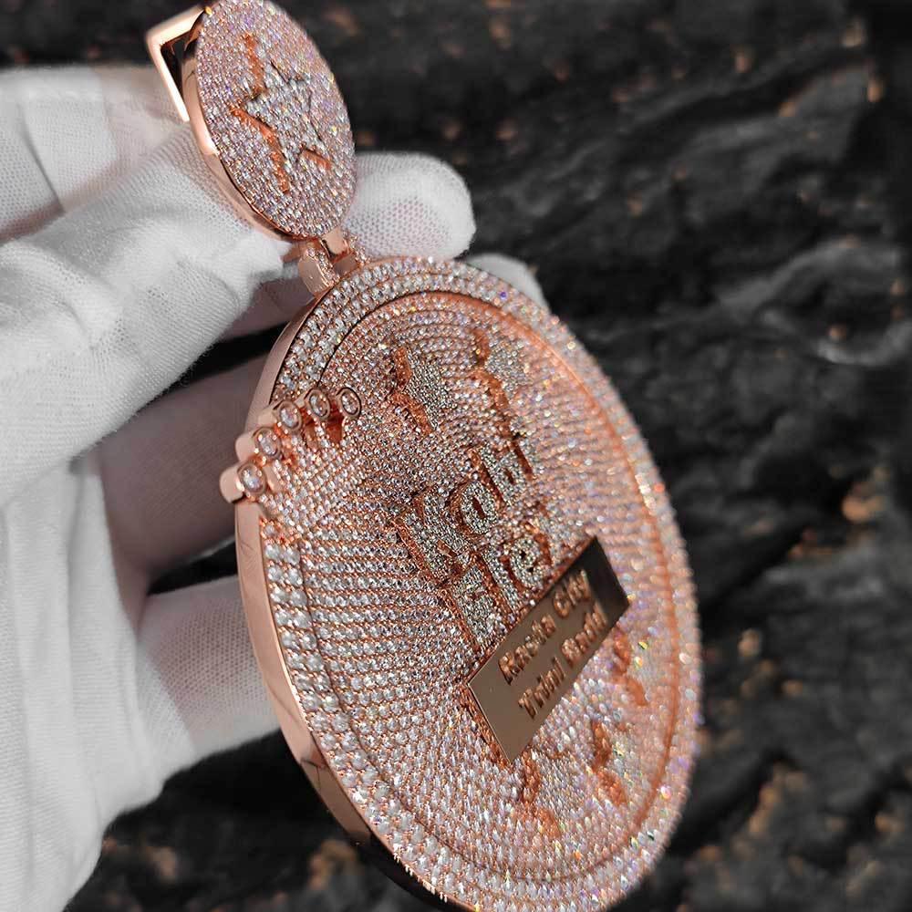 Custom Star & Crown Letter Pendant Necklace with Zircon Stones for Men | Caratix Jewelry - CaratixJewelry